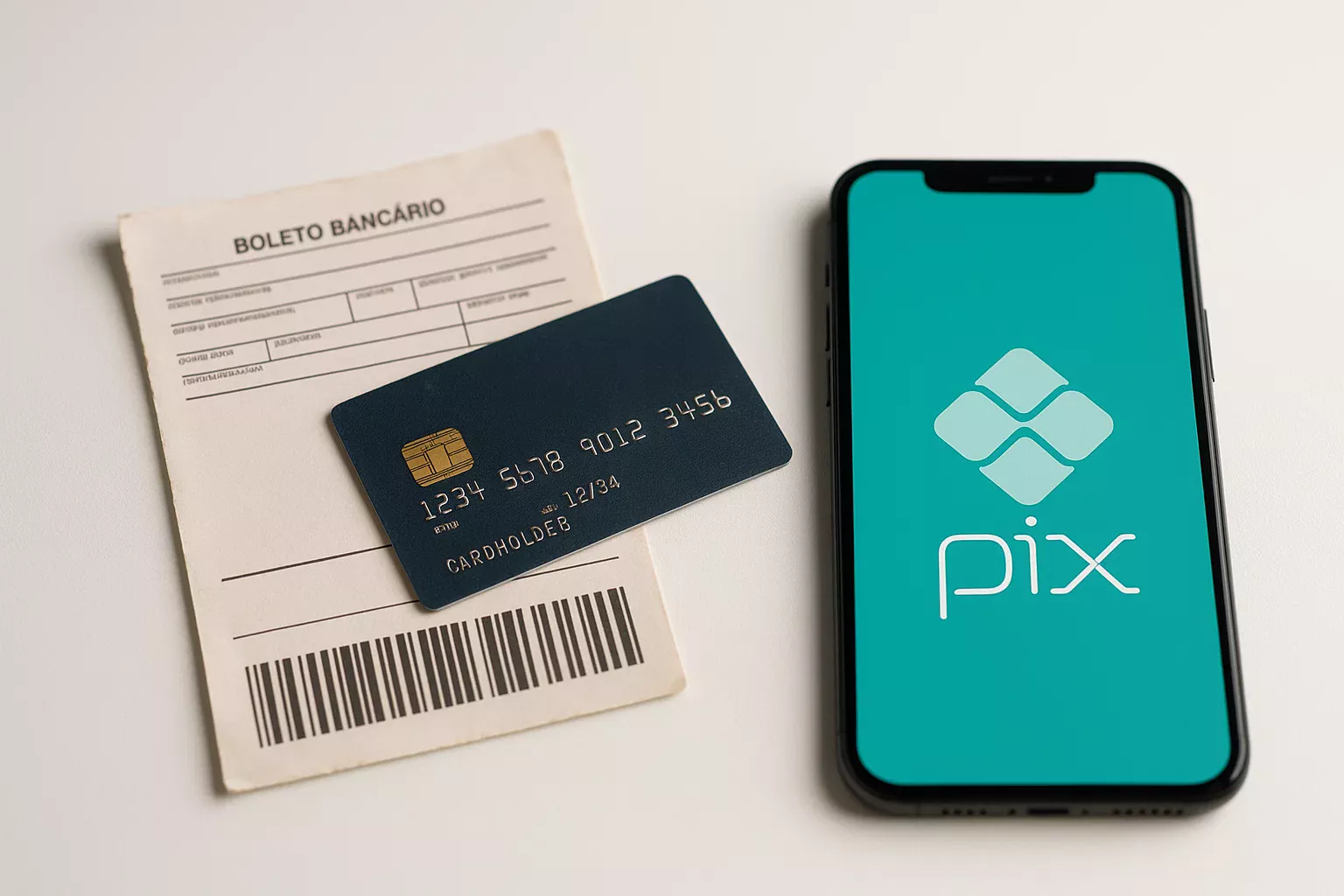 Comparação visual entre métodos de pagamento antigos e o Pix moderno para apostas
